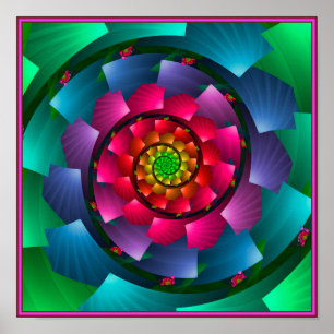 Kleurenspiraal van de regenboog poster