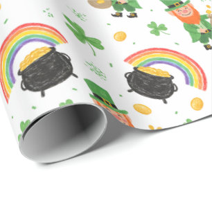 Kleurenstijl voor kinderen St. Patrick's Day leuk Cadeaupapier