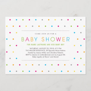 KleurenStippen Modern zuiver neutraal Baby shower  Kaart