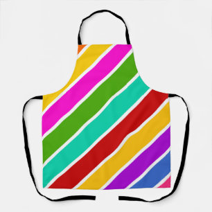 Kleurenstreekpatroon Retro-snoep Schort