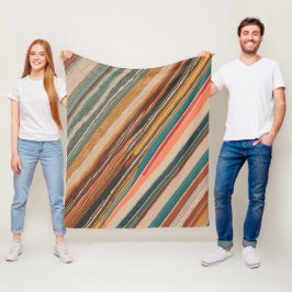 Kleurenstrepen Fleece Deken