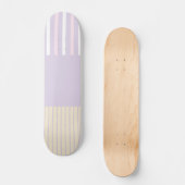 Kleurenstrepen - Pastel Roze, Geel en Paars Skateboard (Voorkant)