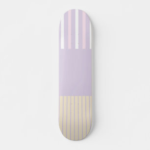 Kleurenstrepen - Pastel Roze, Geel en Paars Skateboard
