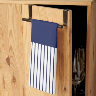 Kleurenstrepen voor Pop - blauw en wit Theedoek