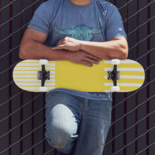 Kleurenstrepen voor Pop - Lemon Geel en wit Skateboard