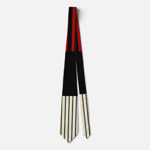 Kleurenstrepen voor Pop - Rood en crème Stropdas
