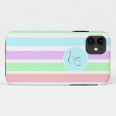 Kleurenstrips voor meisjes, monogram. Case-Mate iPhone case (Achterkant (horizontaal))