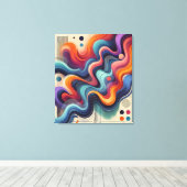 Kleurenstroom Abstracte kunst gewikkeld canvas Afdruk (Insitu (Houten vloer))