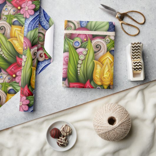 kleurentuin cadeaupapier (Crafts)