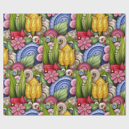 Kleurentuin Cadeaupapier (Vlak)