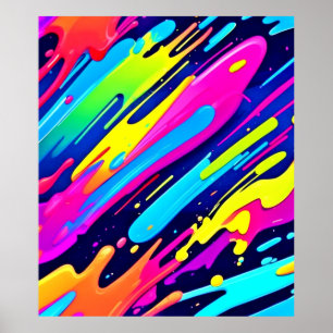 Kleurenuitbarsting: Abstracte stroom Poster