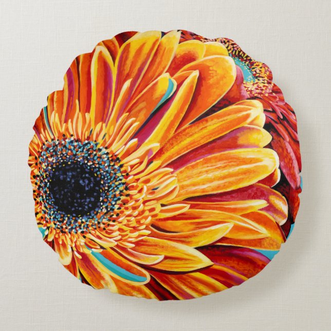 Kleurenverbranding II Rond Kussen (Voorkant)