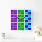 Kleurenvierkanten licht en donker vierkante klok (Huis)