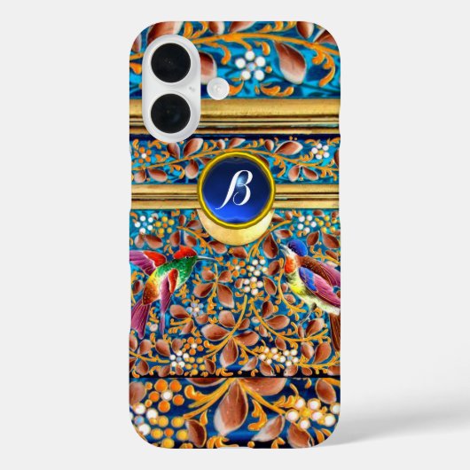 KLEURENVOGELS, ZWEEFSELS BLAUW-MONOGRAM Case-Mate iPhone CASE (Achterkant)