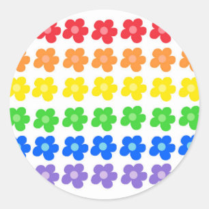 Kleurenwiel harmonie in bloemenontwerp ronde sticker