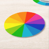 Kleurenwiel Ronde Kartonnen Onderzetter (Gebogen)