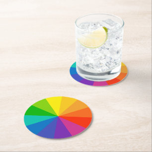 Kleurenwieltheorie School Science Hue Disc Light R Ronde Kartonnen Onderzetter