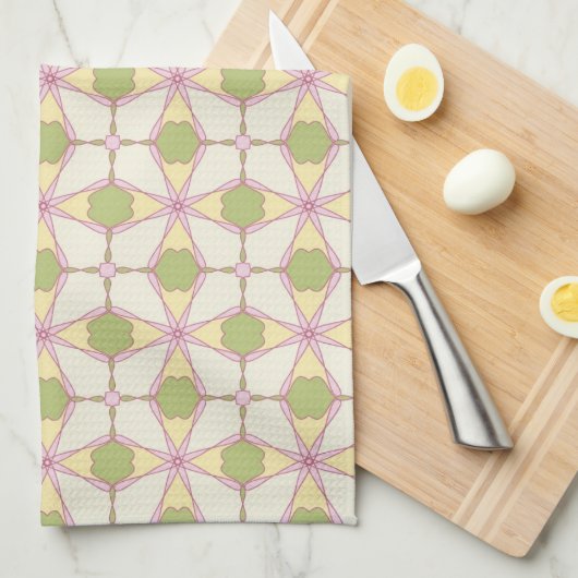 Kleurere achtergrond van het retropatroon 3 theedoek (Quarter Fold)