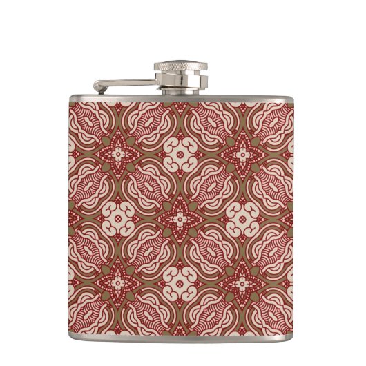 Kleurere achtergrond van het retropatroon 4 heupfles (Voorkant)