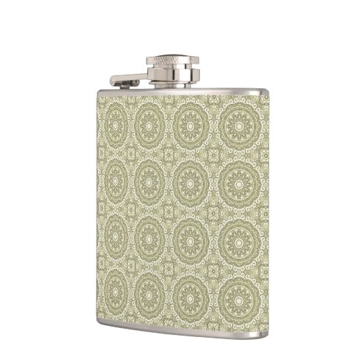 Kleurere achtergrond van het retropatroon 6 heupfles (Links)