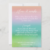 Kleurfeest Regenboog Uitnodiging (Achterkant)