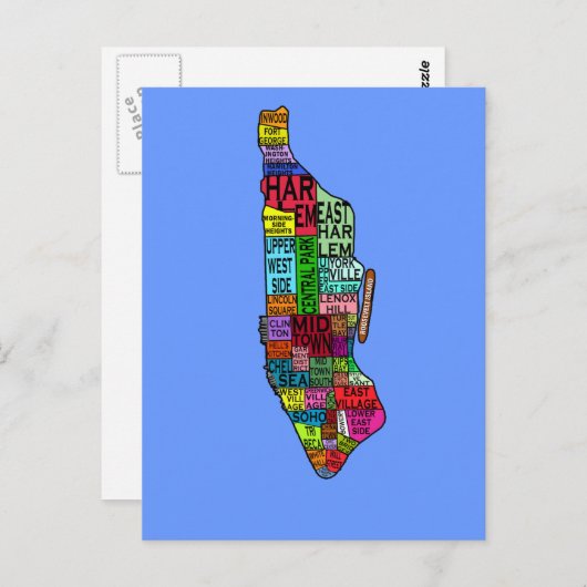 Kleurgecodeerde Manhattan NYC-overhemden, hoodies Briefkaart (Voorkant / Achterkant)