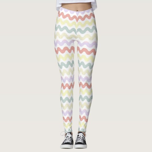 Kleurgolven (pastels) leggings (Voorkant)