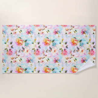 Kleurhanddoek voor platte Floral Strandlaken
