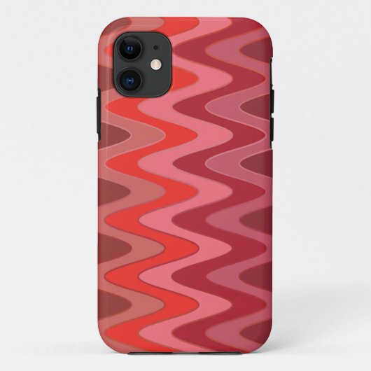 Kleurhellingen ZigZag Waves - rood Case-Mate iPhone Case (Achterkant)