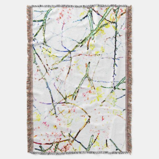 Kleurig abstract bloemontwerp op wit deken (Voorkant Verticaal)