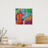 Kleurig Abstract model Poster (Keuken)