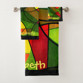 Kleurig abstract patroon bad handdoek