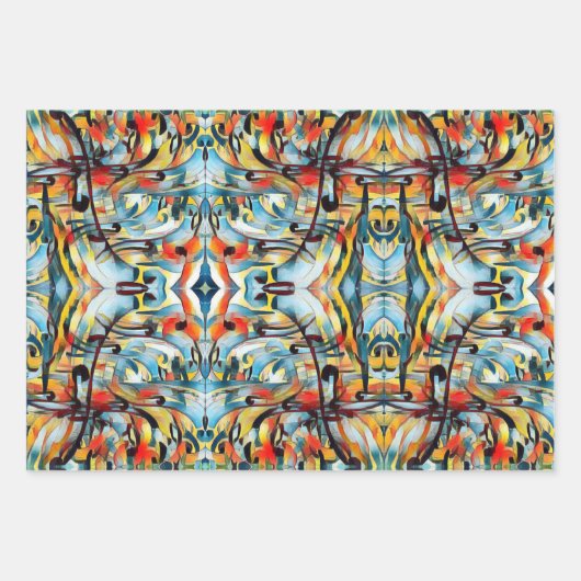 Kleurig abstract patroon inpakpapier vel (Voorkant 3)