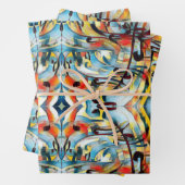 Kleurig abstract patroon inpakpapier vel (In situ)