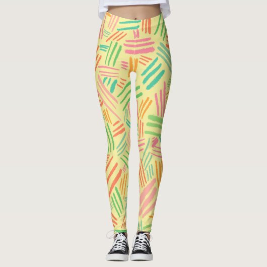 Kleurig abstract patroon leggings (Voorkant)