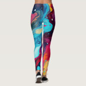 Kleurig abstract patroon leggings (Achterkant)