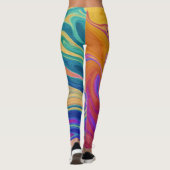 Kleurig abstract patroon leggings (Achterkant)