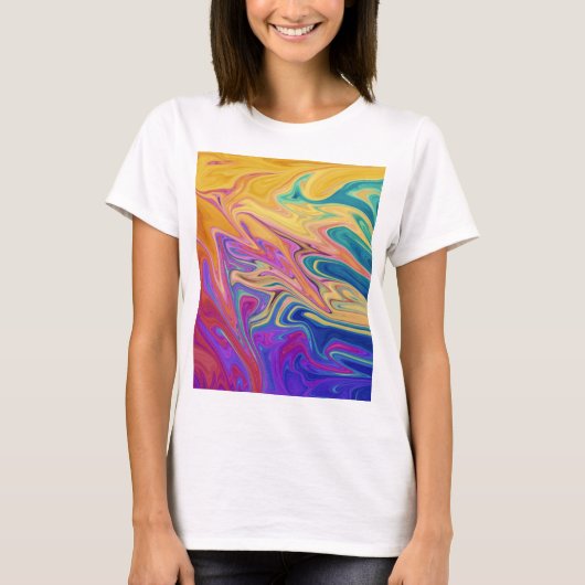 Kleurig abstract patroon t-shirt (Voorkant)