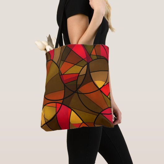 Kleurig abstract patroon tote bag (Dichtbij)