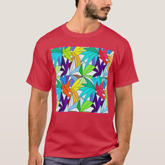 Kleurig Abstract patroonontwerp T-shirt (Voorkant)