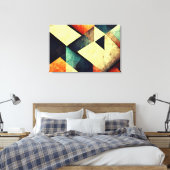 Kleurig abstract schilderij canvas afdruk (Insitu (Slaapkamer))