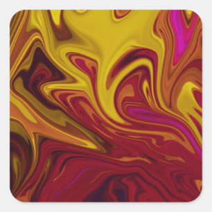 Kleurig abstract schilderij vierkante sticker