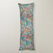 Kleurig abstract tegelvormig ontwerp lichaamskussen (Achterkant (Verticaal))