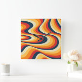 Kleurig abstract vormontwerp vierkante klok (Huis)