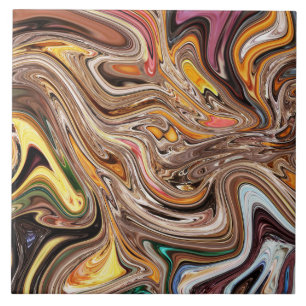 Kleurig Abstracte in vloeibare stijl Tegeltje