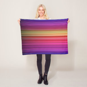 Kleurig Acrylvormig verticaal regenboogpatroon   Fleece Deken