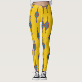 Kleurig Afrikaans geel en blauw patroon Leggings