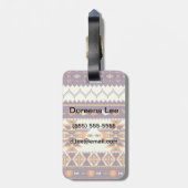 Kleurig aztec-patroon bagagelabel (Achterkant verticaal)