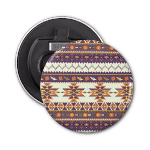 Kleurig aztec-patroon button flesopener
