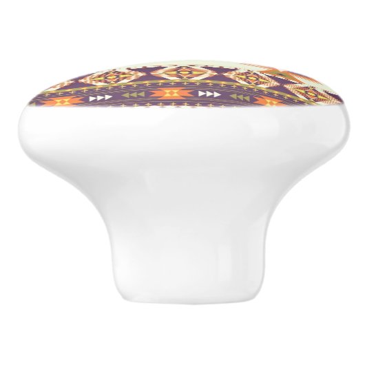Kleurig aztec-patroon keramische knop (Zijkant)